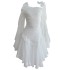 French retro palace style white light wedding dress for women, niche irregular pleated chiffon dress 68033