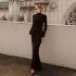 Long sleeved high neck slimming fish tail long skirt 2024 autumn new women's clothing design sense temperament slim fit hip hugging dress