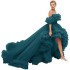 Sunshine Fluffy Off Shoulder Ball Dress Tulle Maternity Dress Photography Foreign Trade One Shoulder Mesh Tail Short in Front and Long in Back