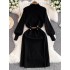 High end matching coat knitted dress for autumn and winter new style, elegant and fashionable, slimming and mid length skirt