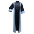 XQY500258 Amazon Muslim Middle Eastern Women's Clothing Splicing Color Contrast Hot Diamond Robe Dress