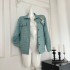 Joeys high-end sequin coarse tweed small fragrant style jacket for women, autumn embroidered lapel loose jacket top