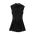 Foreign trade 2024 autumn new women's European and American style round neck sleeveless short pleated skirt fashion dress 8841460