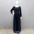 XQY500222 Dubai Arab Muslim Korean Velvet Chiffon Splicing Hot Diamond Evening Dress Jalabia Women's Wear