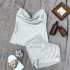 New Solid Color Ice Silk Pajamas Women's Thin Home Strap Shorts Set Sexy Lightweight Two Piece Home Clothes