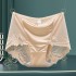 New Product: Light Luxury Lace Silk Medium High Waist Underwear for Women, Sexy Large Size, Silk Crotch, No Trace, Hip Wrapping Triangle Pants