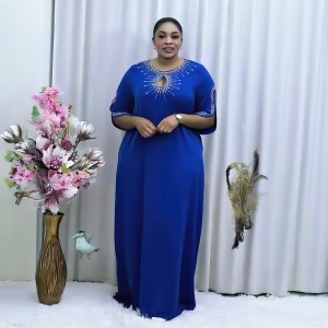 Foreign trade source: African plus size women's dresses, loose and diamond studded elegant robes