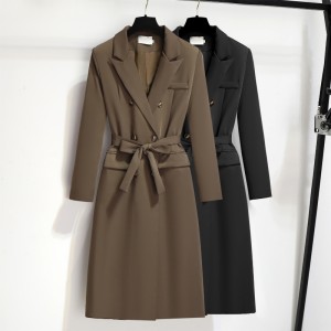 Extra long suit jacket for women, 2024 new Korean version suit, elongated tall over the knee suit windbreaker