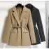 2024 early autumn new khaki suit jacket, women's belt suit top, spring and autumn