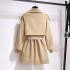 Khaki short windbreaker women's coat small 2024 new autumn mid to long style high-end super good-looking coat