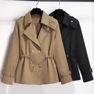 Commuting versatile British trench coat, women's short autumn new loose fit slimming short top