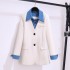 Fake two-piece spliced suit jacket for women, 2024 Spring and Autumn new style, small and high-end, explosive street style casual suit