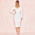 Foreign Trade Station Europe and America Autumn/Winter Women's Solid Color Long Sleeve Sexy Chest Hollowout Skinny Bandage Dress Dress Dress Dress