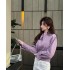 RL Love taro purple stand up collar jacket short jacket 24 early autumn new item pony logo embroidered zipper design top for women