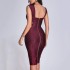 Cross border foreign trade sexy one shoulder tight elastic elegant temperament dress evening gown Bandage dress