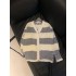 COOLLINE Lin Zixi London Notice Gauck Heavy Sweater Striped Cardigan Coat Grey Loose Versatile