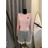 Internet celebrity same style 2024 early autumn new item soft glutinous embroidery short waist long sleeved knitted cardigan women's lace patchwork shorts