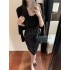 Let me shine, Zhao Lusi, Xu Yan. Same outfit, French high waisted skirt, polka dot skirt, women's purse, hip skirt, summer