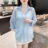 Summer loose and lightweight chiffon sun protection clothing versatile and long sleeved shirt for women