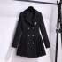 College style suit dress 2024 Spring and Autumn collection waist cinched JK uniform Hepburn black dress, sexy pleated dress for ladies