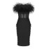 European and American strapless feather lace hollow mesh tight fitting hip bandage dress, birthday party banquet evening dress