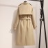 This year's popular trench coat is noble, 2024 Spring and Autumn new item khaki medium long temperament slim fit coat for women