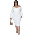 European and American fat woman cross-border plus size women's clothing V-neck solid color long skirt sexy dress wish hot sale