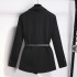 Black suit jacket for women in spring and autumn 2024, new small and high-end style, explosive street atmosphere, casual waist cinching suit