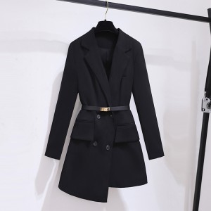 2024 spring new women's high-end fashion suit jacket dress, waist cinching slimming temperament suit small black skirt