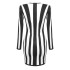 European and American cross-border new black striped low cut slim fit long sleeved waist bandage dress elegant party dress