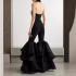 European and American fashion strapless cake puffy pants, socialite party runway, niche design, black bandage jumpsuit