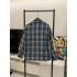 Horseshoe Sanskrit printed plaid cotton jacket 2024 autumn and winter new item niche design retro loose slimming lazy jacket