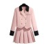 2024 Autumn Luxury Small Fragrant Style Set French Suit Collar Coat+High Waist pleated Skirt Two Piece Set for Women