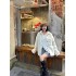 Winter new four bar lamb fur fur one-piece lapel loose plush casual thick coat for women