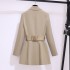 Khaki suit style dress for autumn 2024, new high-end style, waist cinching and slimming short skirt