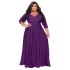 N7670 European and American cross-border source independent station popular plus size fat woman women's clothing solid color V-neck sexy wedding dress long skirt