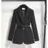 Loose fitting suit jacket, spring and autumn suit collar, chain waistband, waist cinching, small suit for commuting