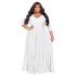 N7670 European and American cross-border source independent station popular plus size fat woman women's clothing solid color V-neck sexy wedding dress long skirt