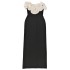 Retro, niche, high-end, strapless, three-dimensional flower slimming dress, socialite temperament, dinner party, social dress