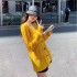 Chill Qiao'er Autumn Buffy Versatile Yellow V-neck Knitted Shirt Loose and Simple Long Sleeve Outer Top for Women