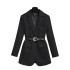 Black suit jacket for women in spring and autumn 2024, new small and high-end style, explosive street atmosphere, casual waist cinching suit