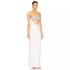 Cross border European and American women's white diamond studded strapless bandage dress evening gown women's high-end banquet diamond dress