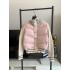 Knitted patchwork pink down jacket for women, 2024 new Korean style design, niche white duck down winter jacket