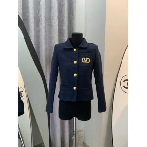 VA2024 Autumn/Winter New Product: Gold Letter Embroidery, Fashionable, Versatile, Elegant and Stylish Style, Wool Coat for Women