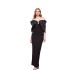 Light luxury and high-end one shoulder hanging neck rhinestone bow slimming bandage dress, socialite birthday party dress