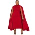 N8059 Cross border African plus size women's clothing from Europe and America, Amazon fashion, solid color round neck patchwork sleeve wrapped hip dress