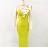 Bandage Dress Evening Dress Elegant Floral Single Shoulder Dress Banquet Party