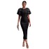 Sexy Ins European and American Spring and Summer New Knitted Round Neck Handmade Lotus Leaf Bubble Bead Slimming Style Bandage Dress