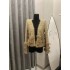 Light luxury, high-end feeling, precious imitation fox fur, light fur, heavy industry, shiny silk, V-neck, mini bus, knitted cardigan for women