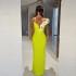 Bandage Dress Evening Dress Elegant Floral Single Shoulder Dress Banquet Party